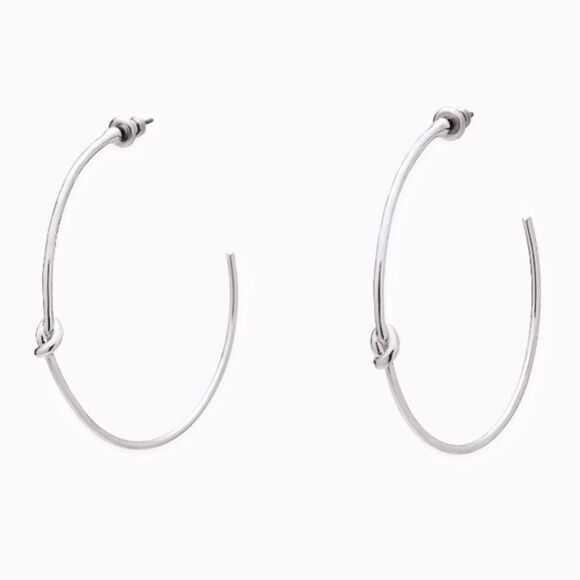 stella & dot ~ simple knot hoops ~ silver earrings - Picture 1 of 2